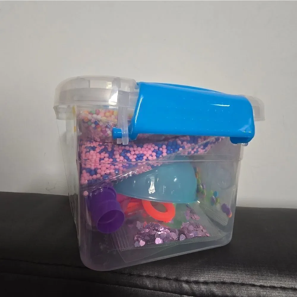 New kid's Playright Ultimate Sensory Bin, slime and mix in, 22 piece set